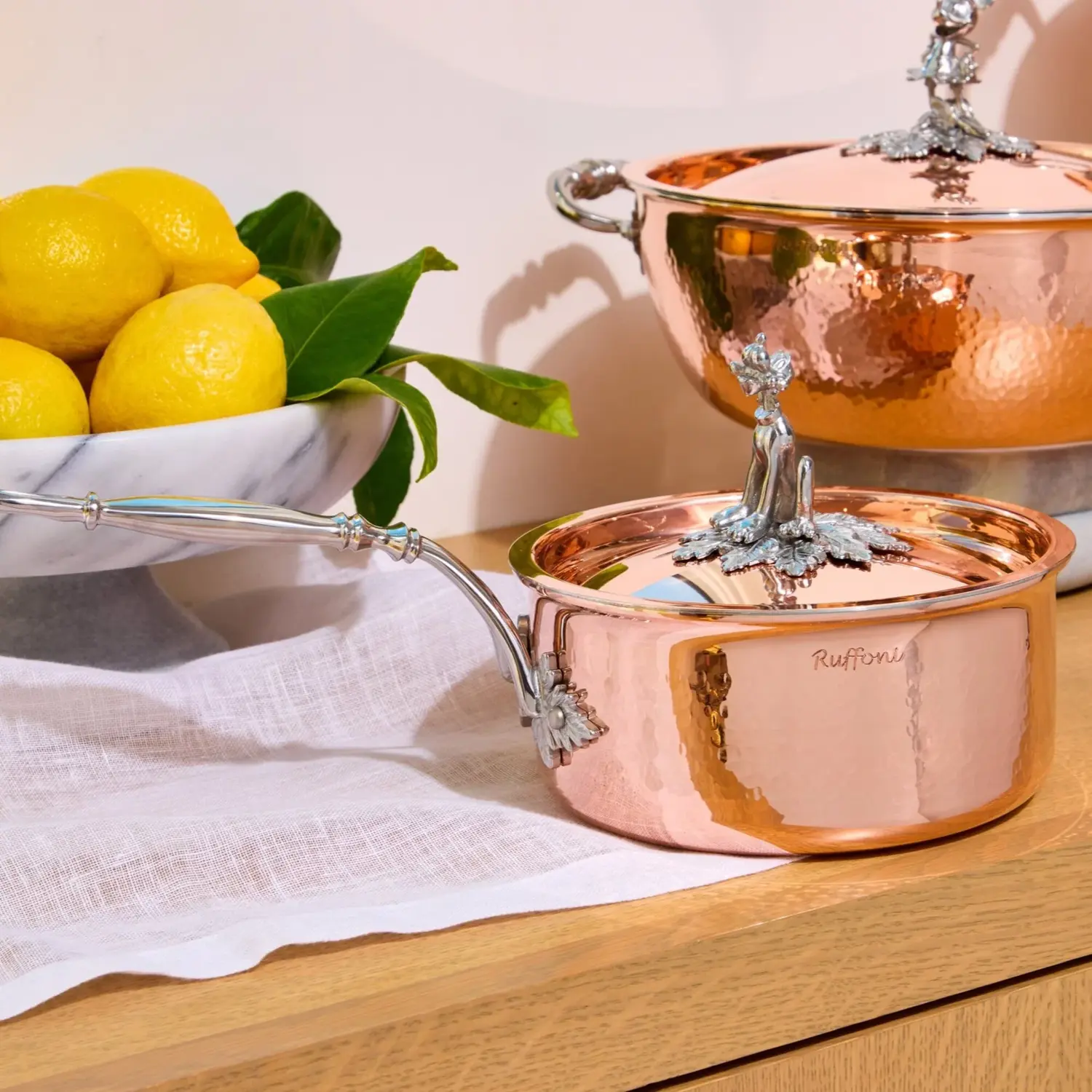 Set vase de gatit, 7 piese, cupru, Ruffoni x Disney, colectie Opus Cupra Limited Edition