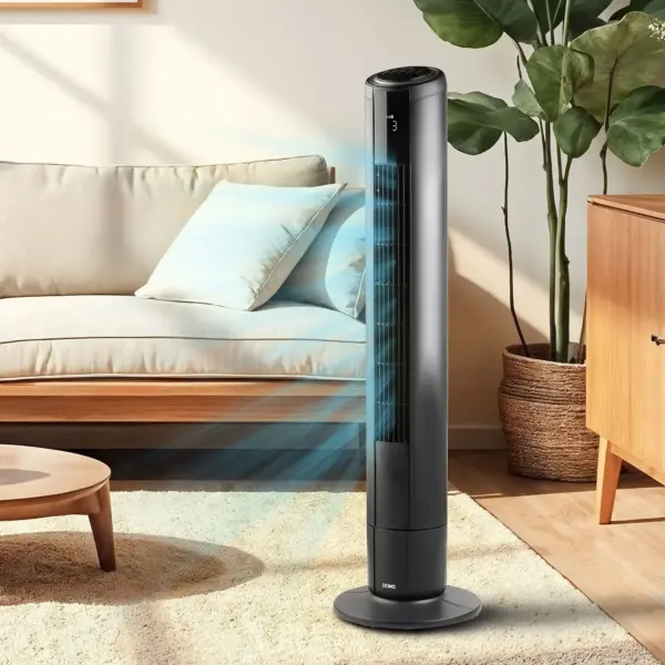 Ventilator vertical, DOMO, Tower Fan, negru