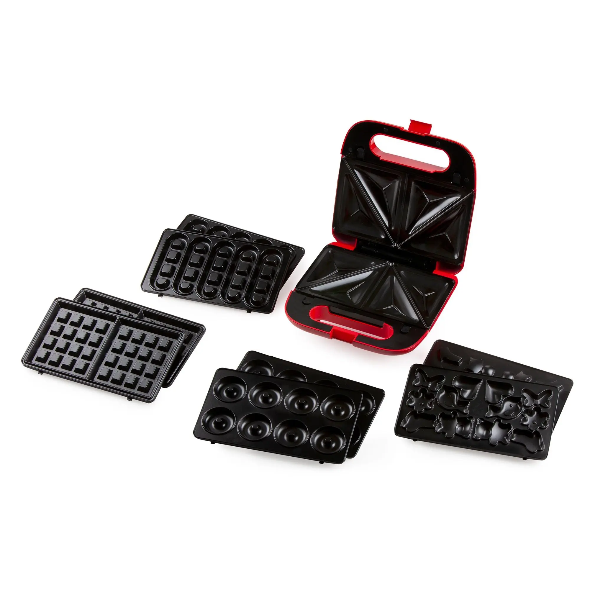Sandwich maker 5in1, DOMO, Snack Party, rosu