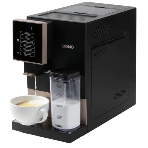 Espressor automat cu rasnita, DOMO, negru/rose gold