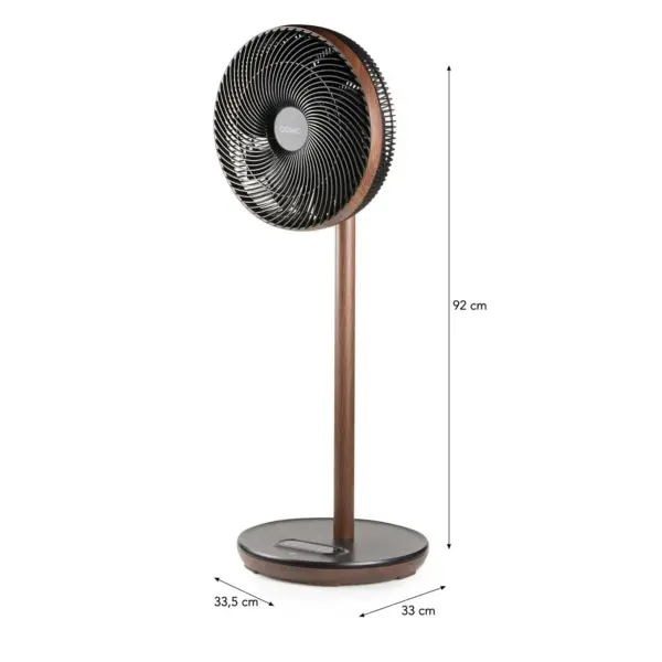 Ventilator vertical cu picior, DOMO, Eco Fan, lemn