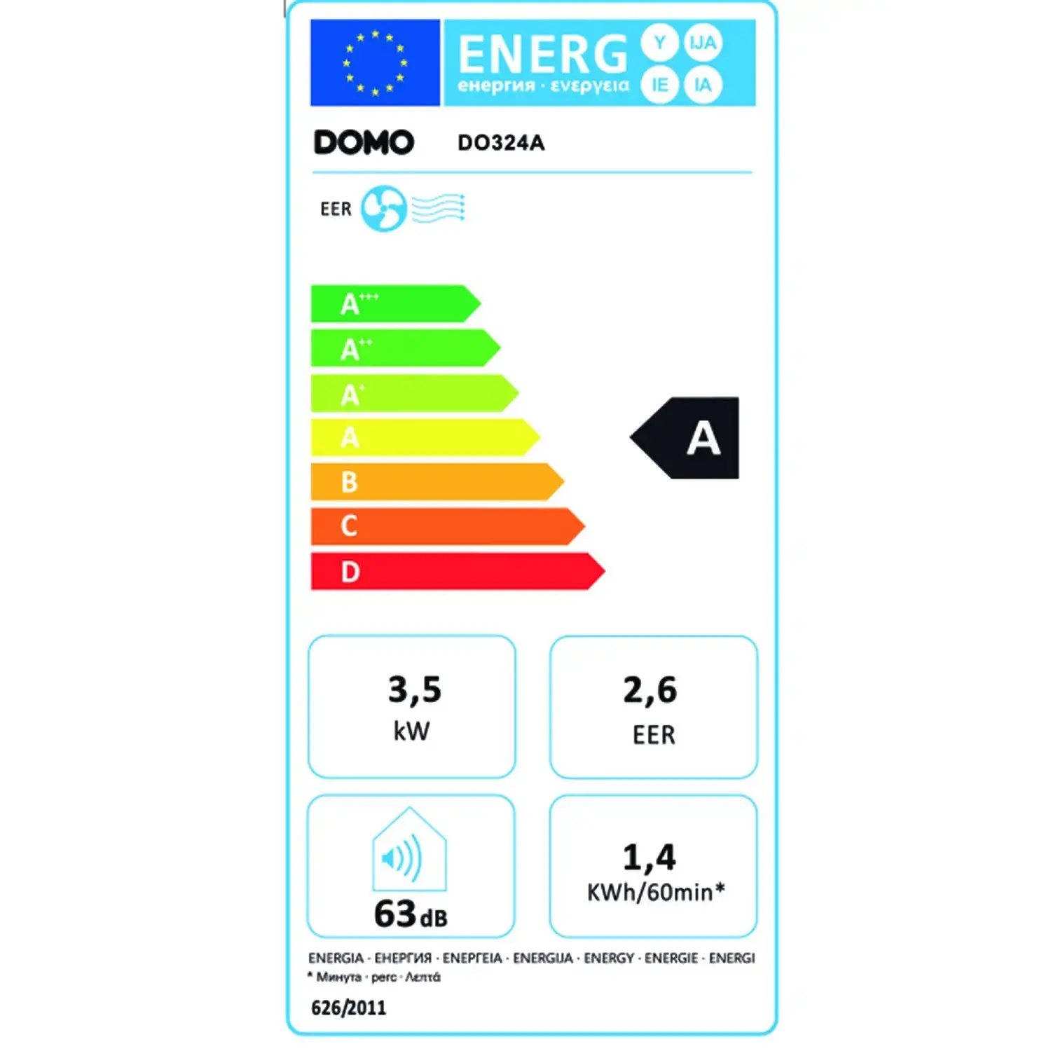 Aparat de aer conditionat portabil 3in1, DOMO, 12000 BTU, alb