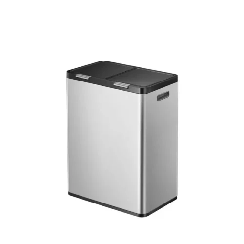 Cos de gunoi push, EKO, Essential Touch, 2x30 litri, inox