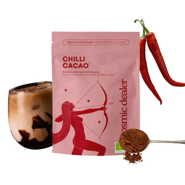 Cacao organica cu ciuperci adaptogene, Cosmic Dealer, Chilli, 120 g