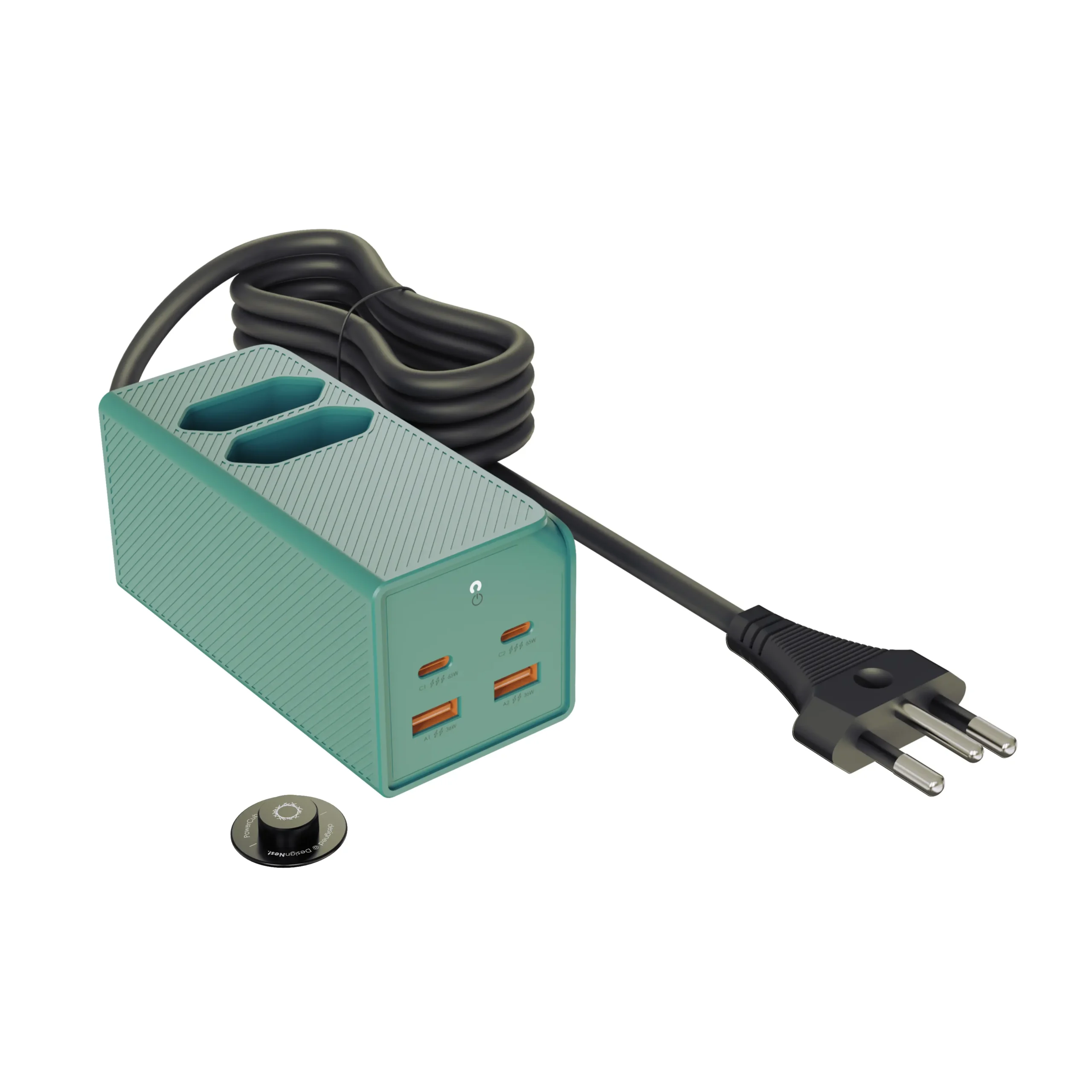 Prelungitor, PowerBrick by Allocacoc, 2 prize, 4 x USB, sage