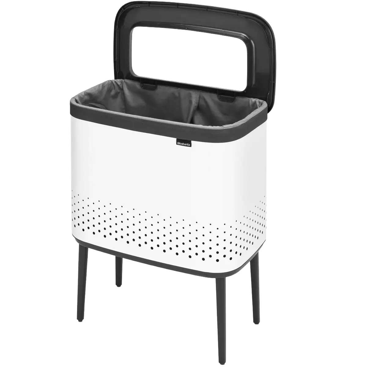 Cos pentru rufe cu picioare, Brabantia, Bo, 60 litri, alb