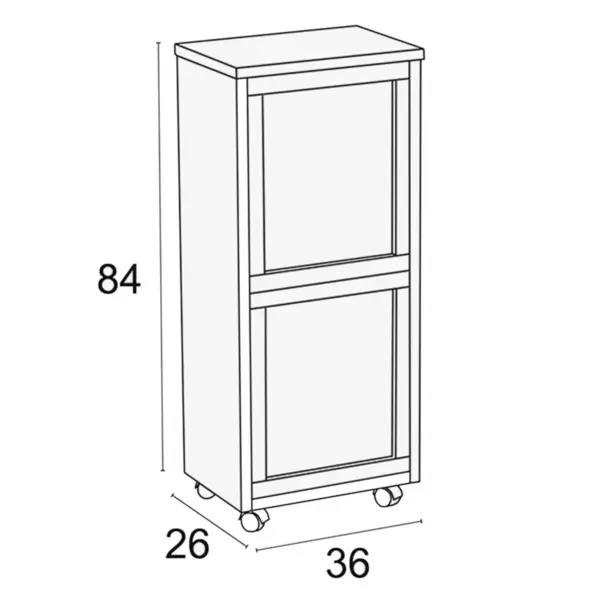 Dulap pentru colectarea selectiva, Arredamenti Italia, Madera, 2x12 litri, alb