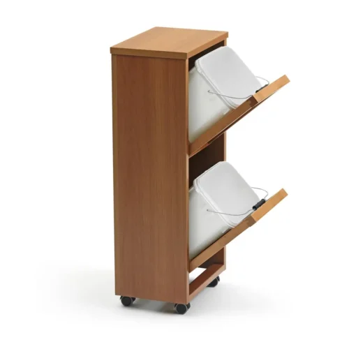 Dulap pentru colectarea selectiva, Arredamenti Italia, Madera, 2x12 litri, lemn cires