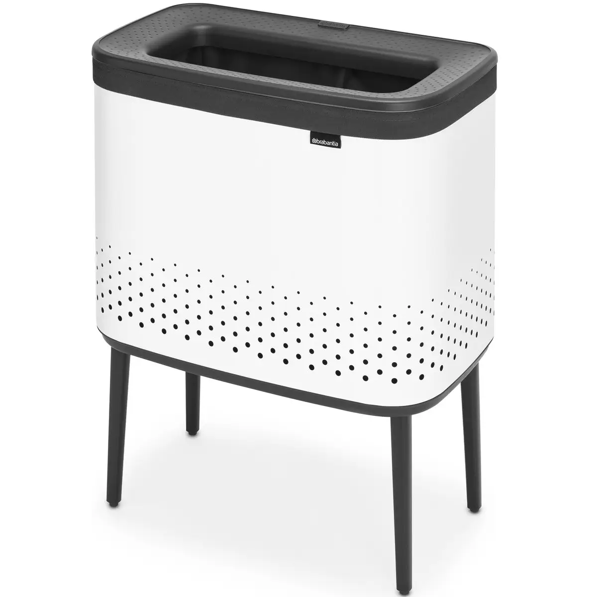 Cos pentru rufe cu picioare, Brabantia, Bo, 60 litri, alb