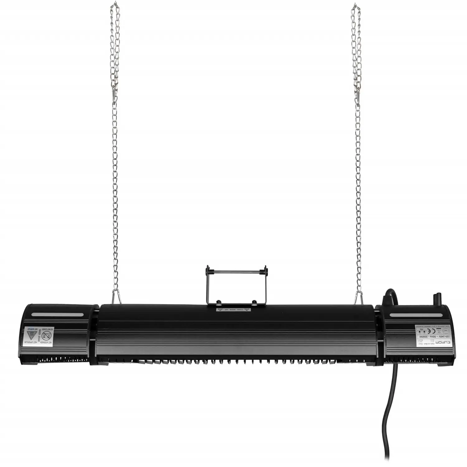 Radiator de perete pentru terasa cu boxe integrate, Eurom, Golden Amber 2000, negru