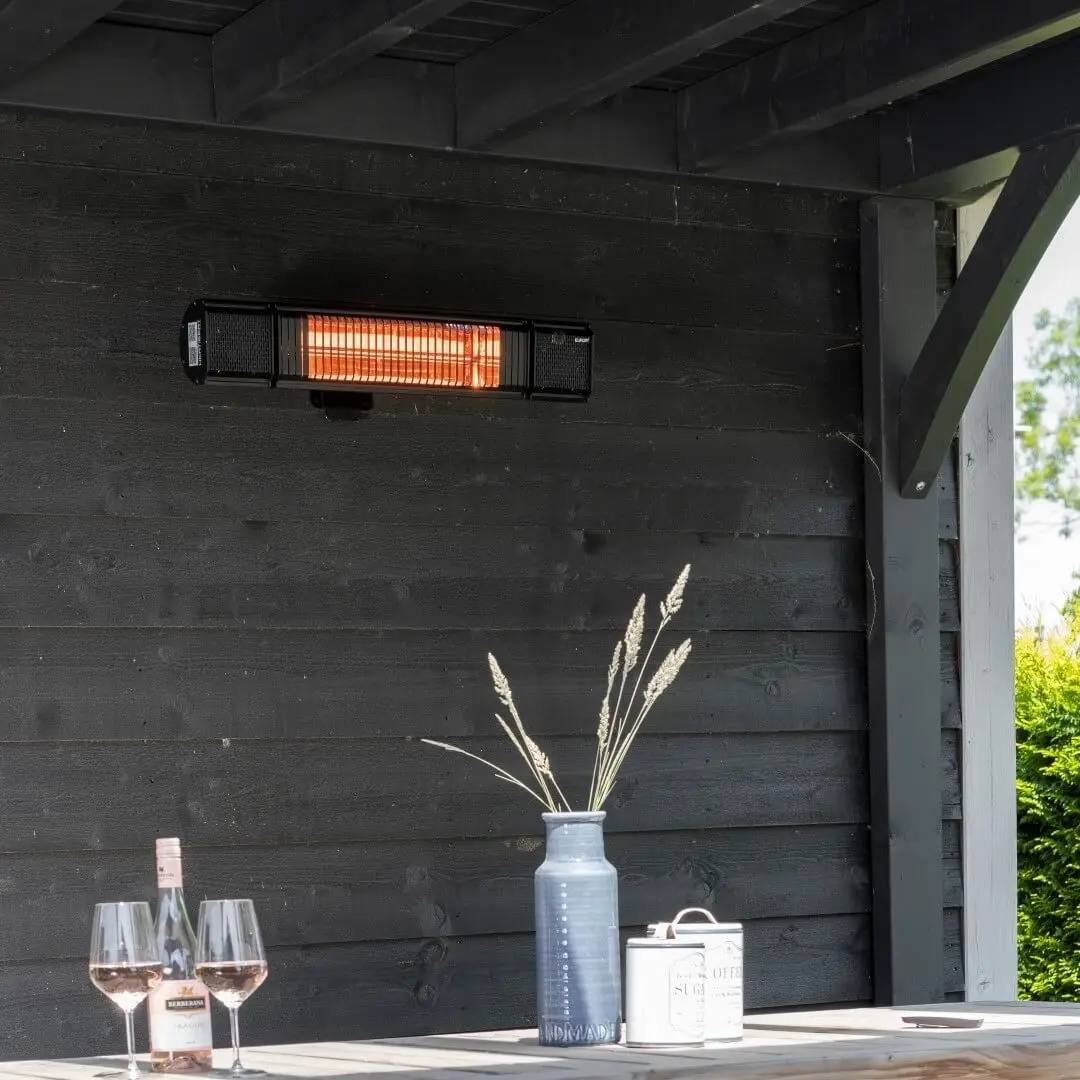 Radiator de perete pentru terasa cu boxe integrate, Eurom, Golden Amber 2000, negru