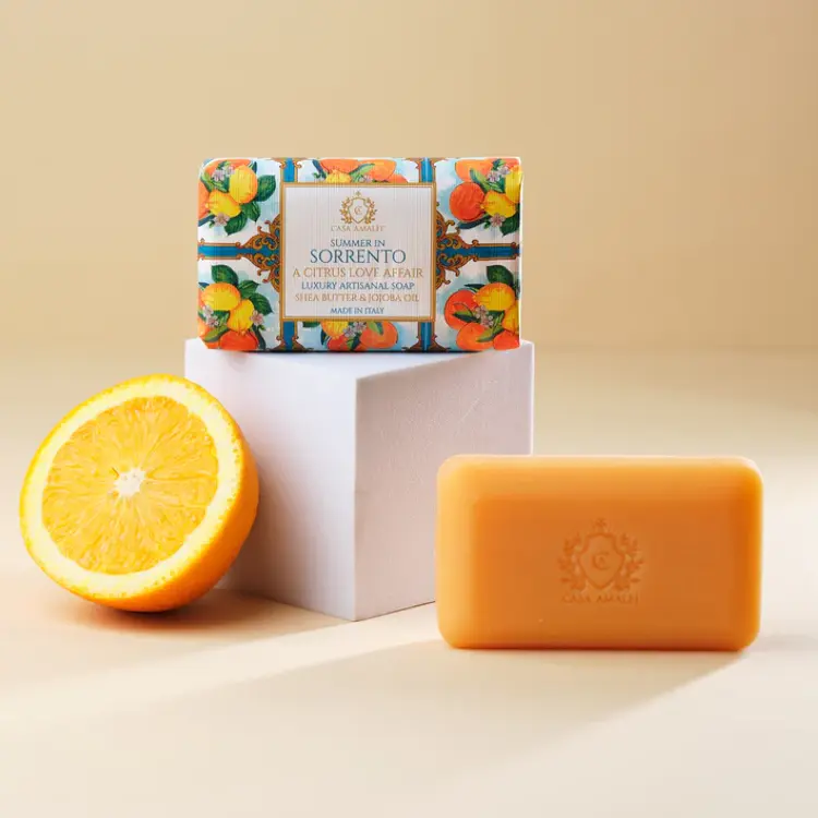Set cadou sapun artizanal si sapuniera, Casa Amalfi, Summer in Sorento, 150 g