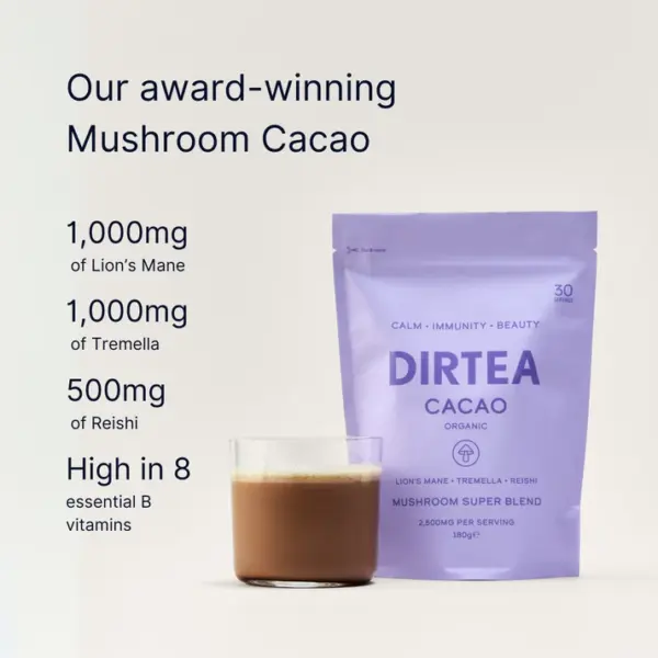 Cacao organica cu ciuperci adaptogene, DIRTEA, 180 g