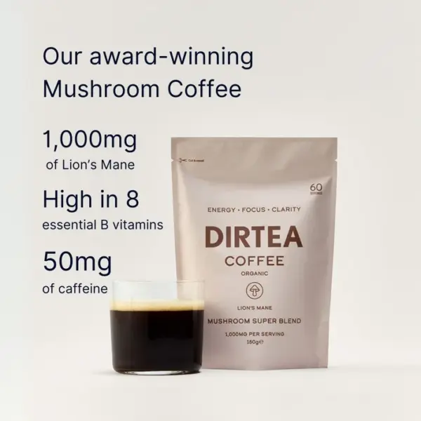 Cafea organica cu ciuperci adaptogene, DIRTEA, 150 g