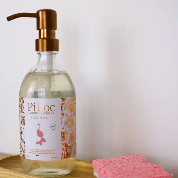 Detergent de vase, Pikoc, trandafir si mosc, 500 ml