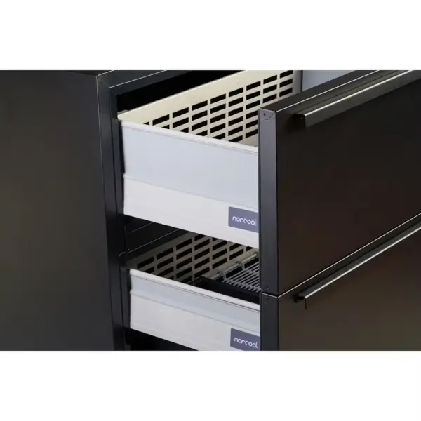 Sertar frigorific incorporabil tip congelator, Norcool, inox/negru