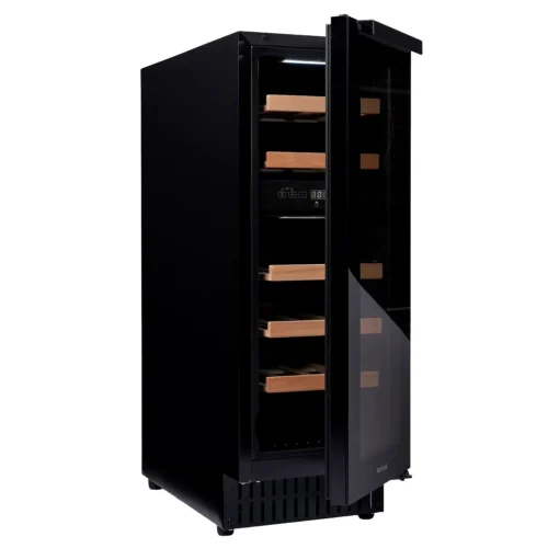 Racitor de vin incorporabil, Norcool, Cave 30 BU, 18 sticle, negru