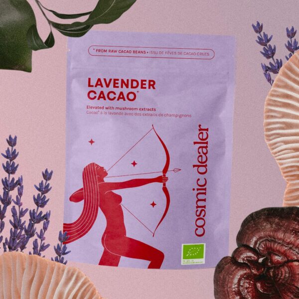 Cacao organica cu ciuperci adaptogene, Cosmic Dealer, Lavender, 120 g