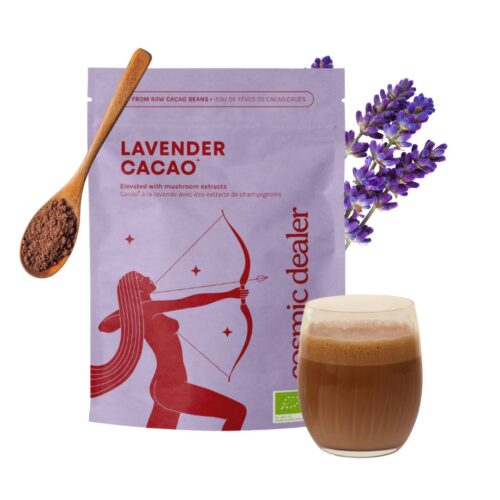 Cacao organica cu ciuperci adaptogene, Cosmic Dealer, Lavender, 120 g