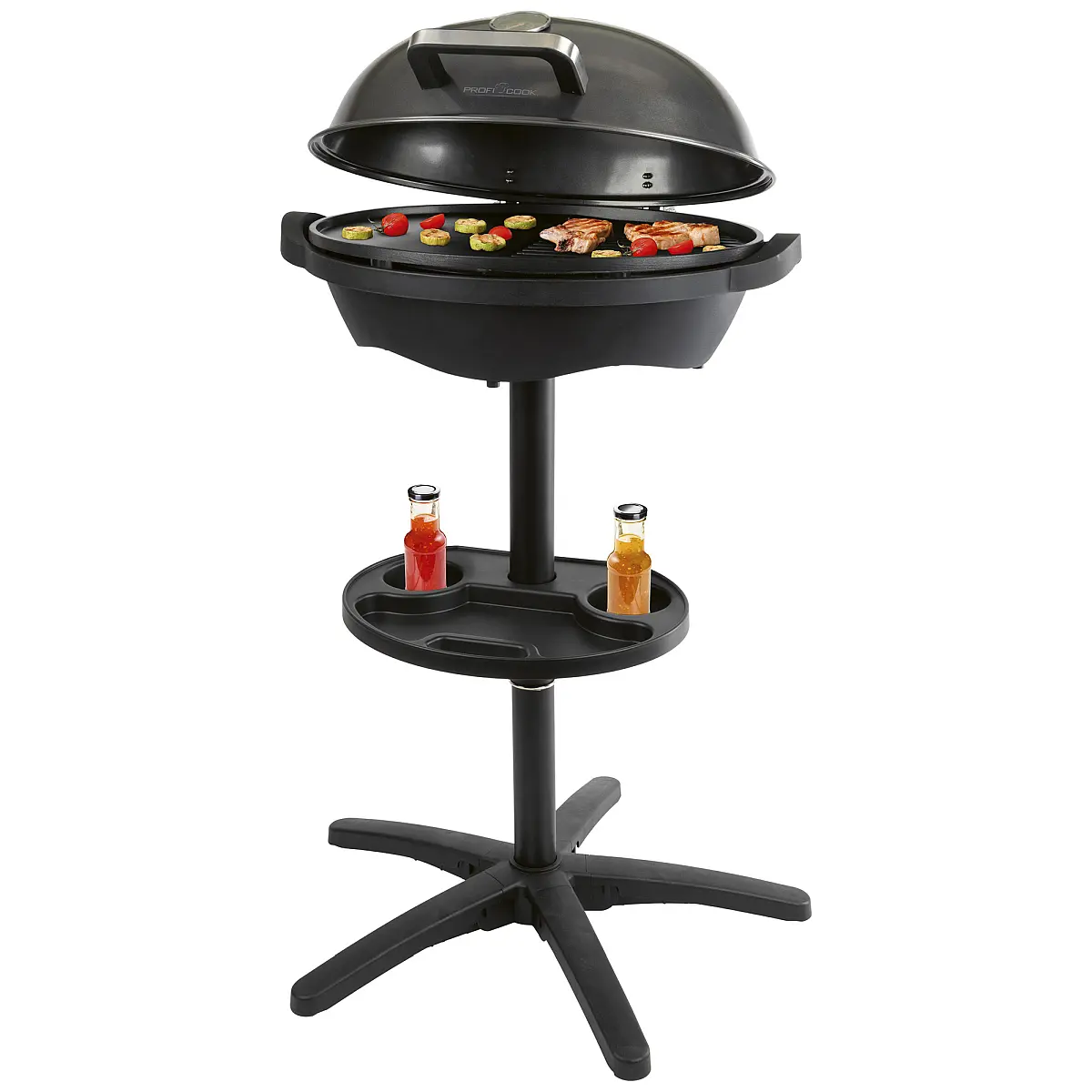 Gratar electric de gradina, ProfiCook, Ø 36 cm, negru
