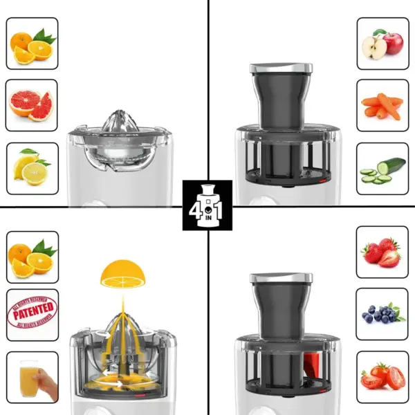 Storcator/presa de citrice 4in1, Newgen SX-3 Vitajuicer S1, Novis, negru mat