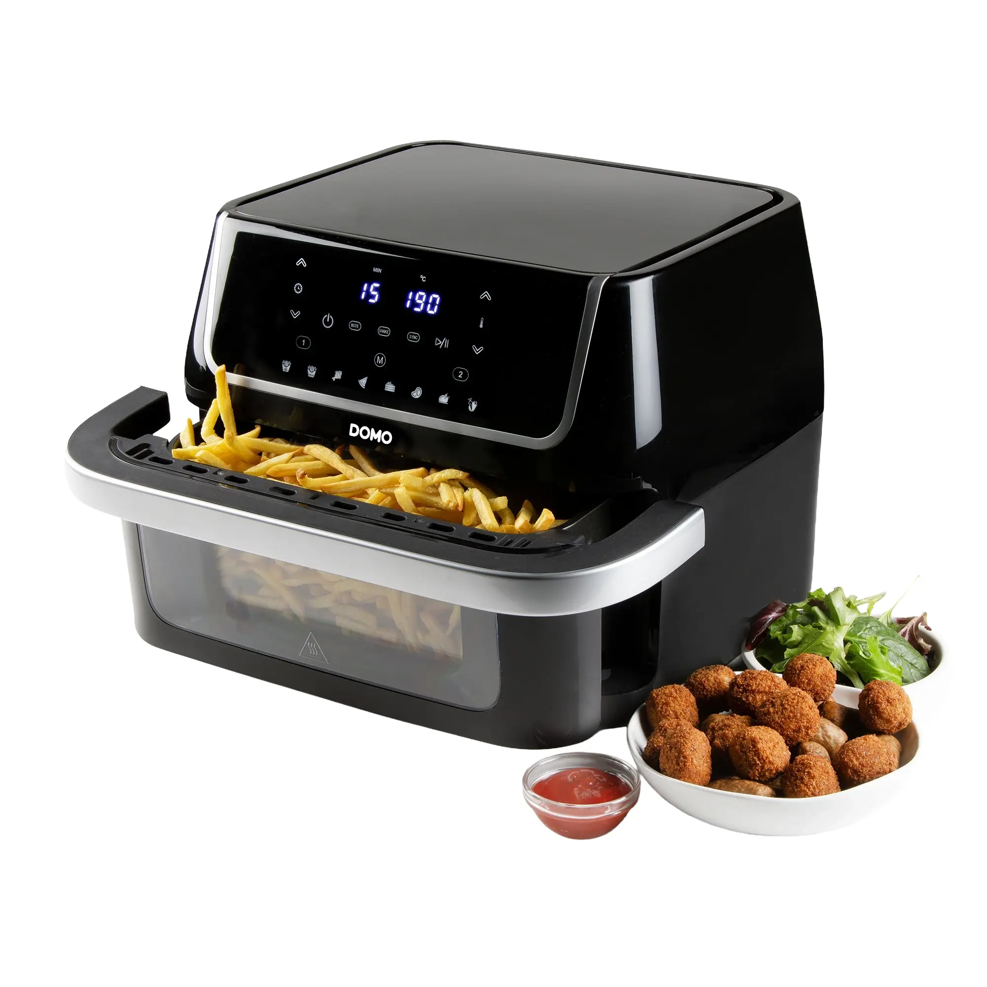 Friteuza cu aer cald, DOMO, Family Edition, 10 litri, negru