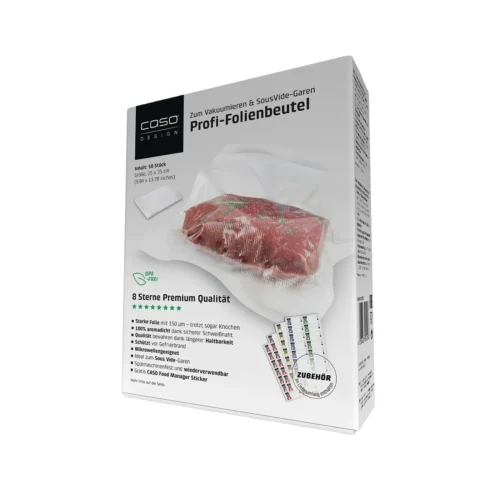 Set 50 pungi pentru vidat gofrate profesionale, 25x35 cm, Caso Germany, 01229