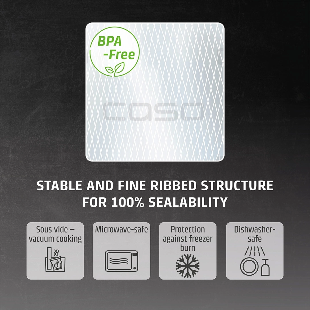 Set 50 pungi pentru vidat gofrate profesionale, 25x35 cm, Caso Germany, 01229