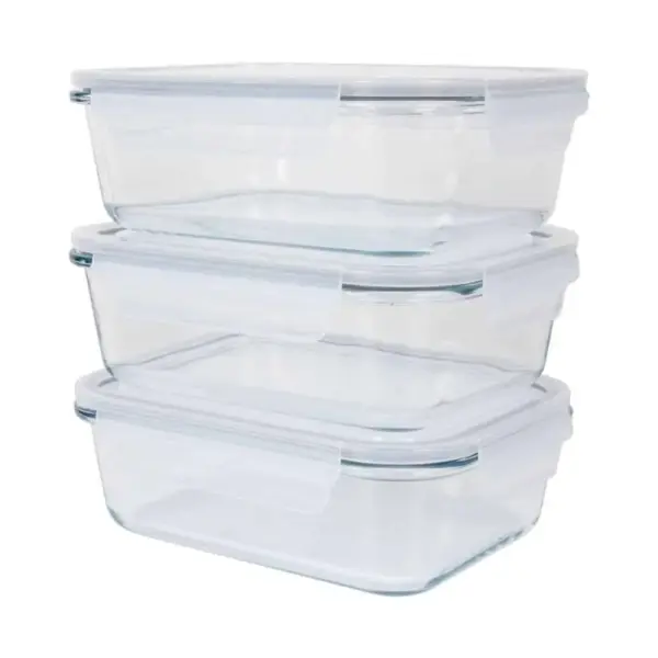 Set 3 caserole din sticla, Classbach, 3 X 1040 ml