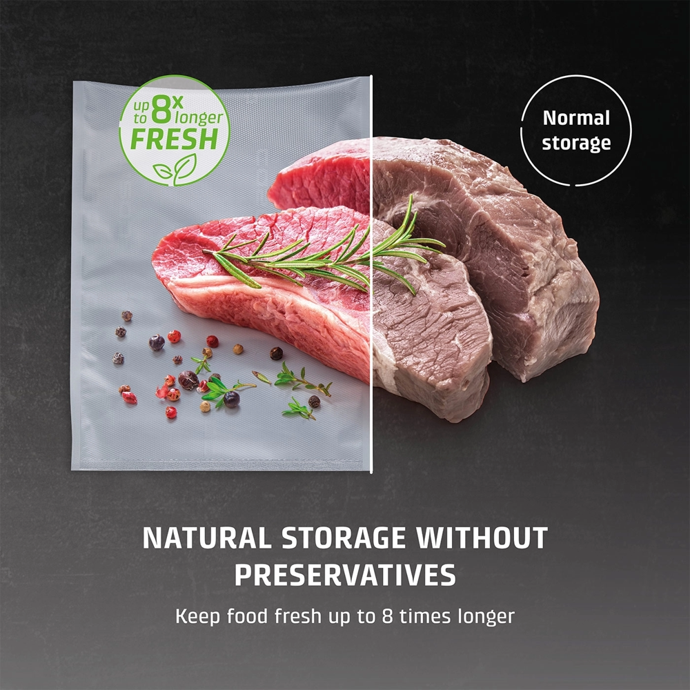 Set 50 pungi pentru vidat gofrate profesionale, 25x35 cm, Caso Germany, 01229