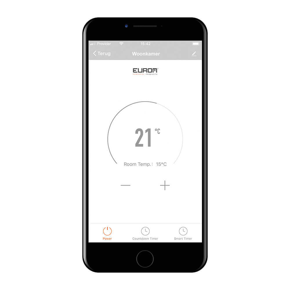 Aeroterma electrica de perete/podea, Eurom, Alutherm Wi-Fi, 2000 W, alb