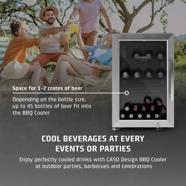 Vitrina frigorifica, Caso Germany, BBQ Deluxe-L Smart, 63 litri, inox