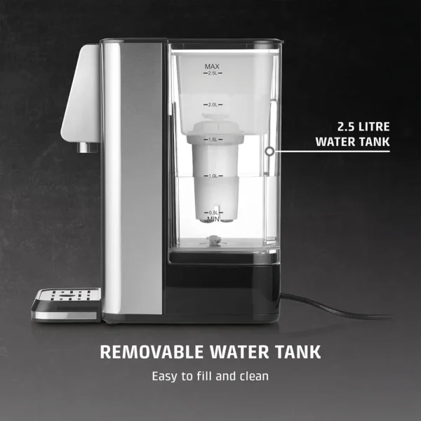 Dozator apa calda, Caso Germany, HW 630, 2.5 litri, 2600 W, negru/inox