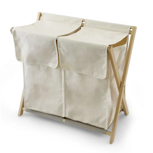 Cos de rufe pliabil, Arredamenti Italia, Daffy, 2x90 litri, lemn natur