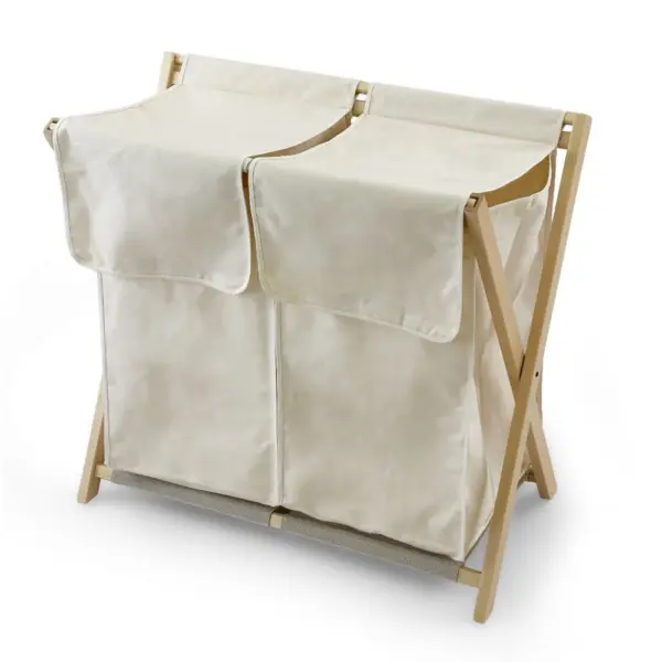 Cos de rufe pliabil, Arredamenti Italia, Daffy, 2x90 litri, lemn natur
