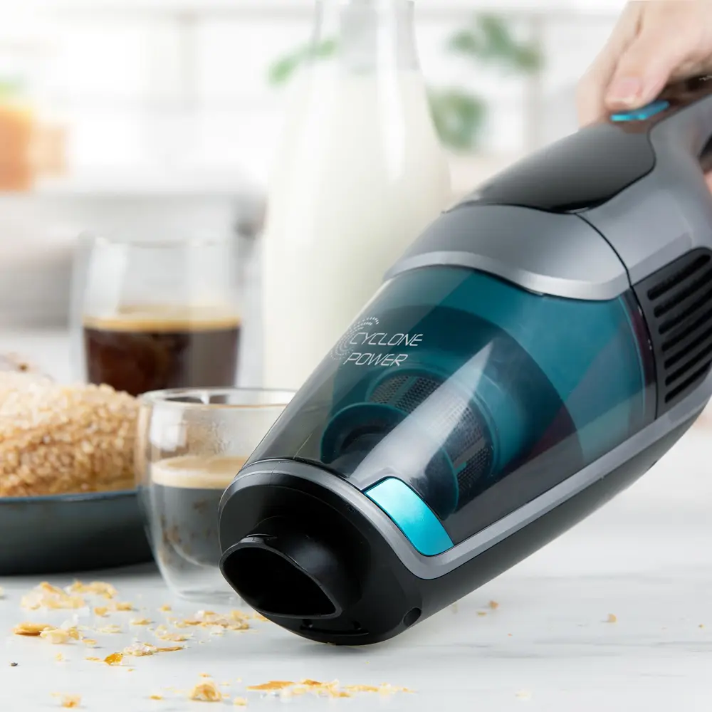 Aspirator vertical si de mana fara sac wireless 2in1, DOMO, gri