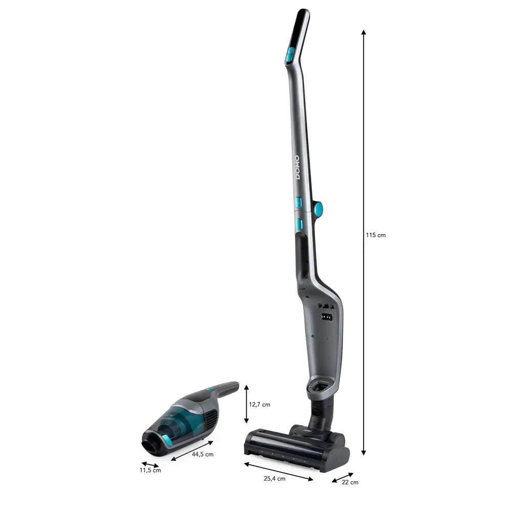 Aspirator vertical si de mana fara sac wireless 2in1, DOMO, gri