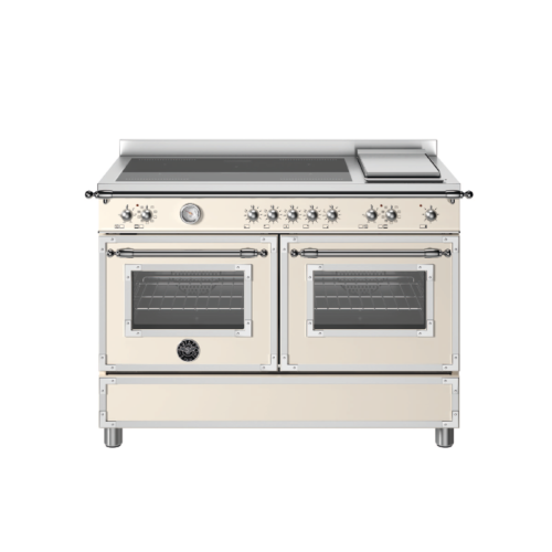 Aragaz cu plita pe inductie Bertazzoni, 120 cm, 5 zone de gatit, 2 cuptoare electrice, colectia Heritage, ivoire