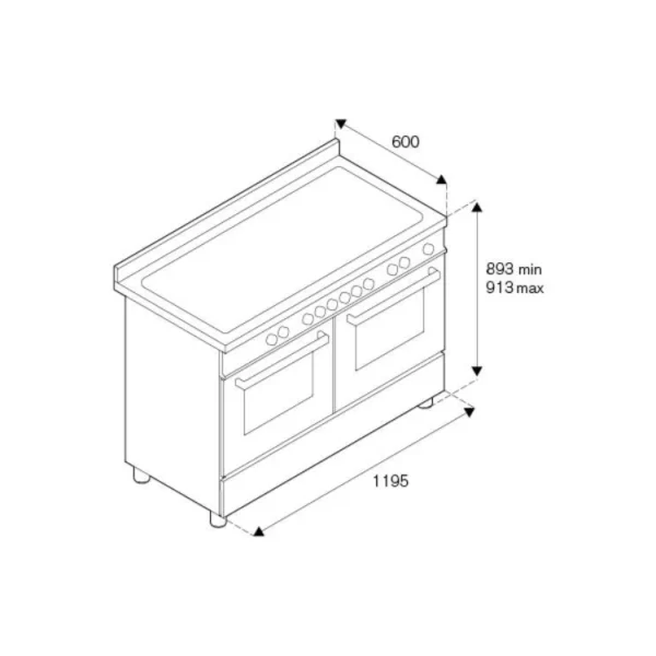 Aragaz cu plita pe inductie Bertazzoni, 120 cm, 5 zone de gatit, 2 cuptoare electrice, colectia Heritage, Ivoire