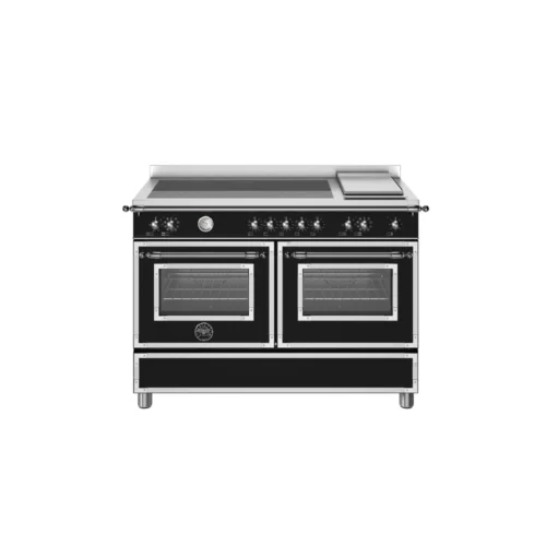 Aragaz cu plita pe inductie Bertazzoni, 120 cm, 5 zone de gatit, 2 cuptoare electrice, colectia Heritage, negru mat