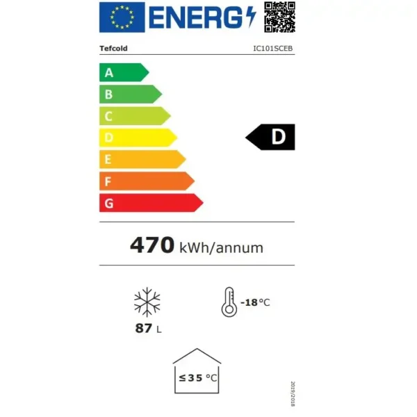 Congelator tip vitrina pentru inghetata, TEFCOLD, IC101SCEB, 85 litri, alb