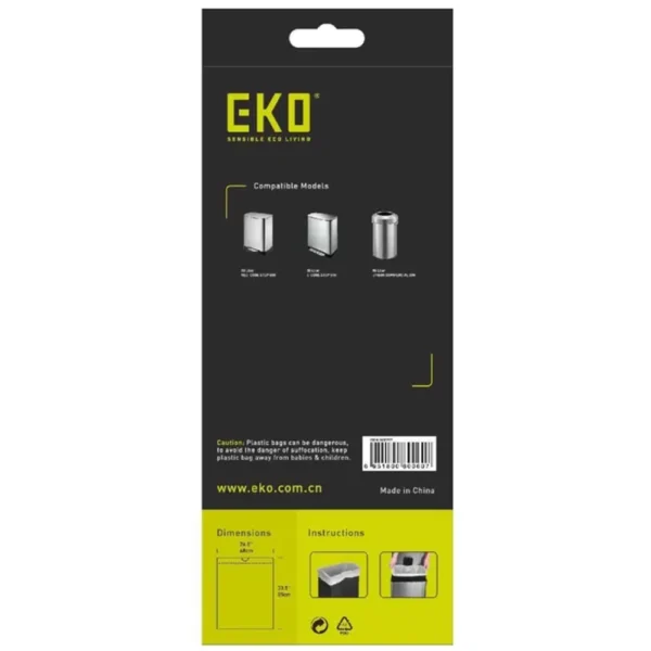 Set saci menajeri universali 10 bucati, EKO, 50-90 litri, Tip G, alb