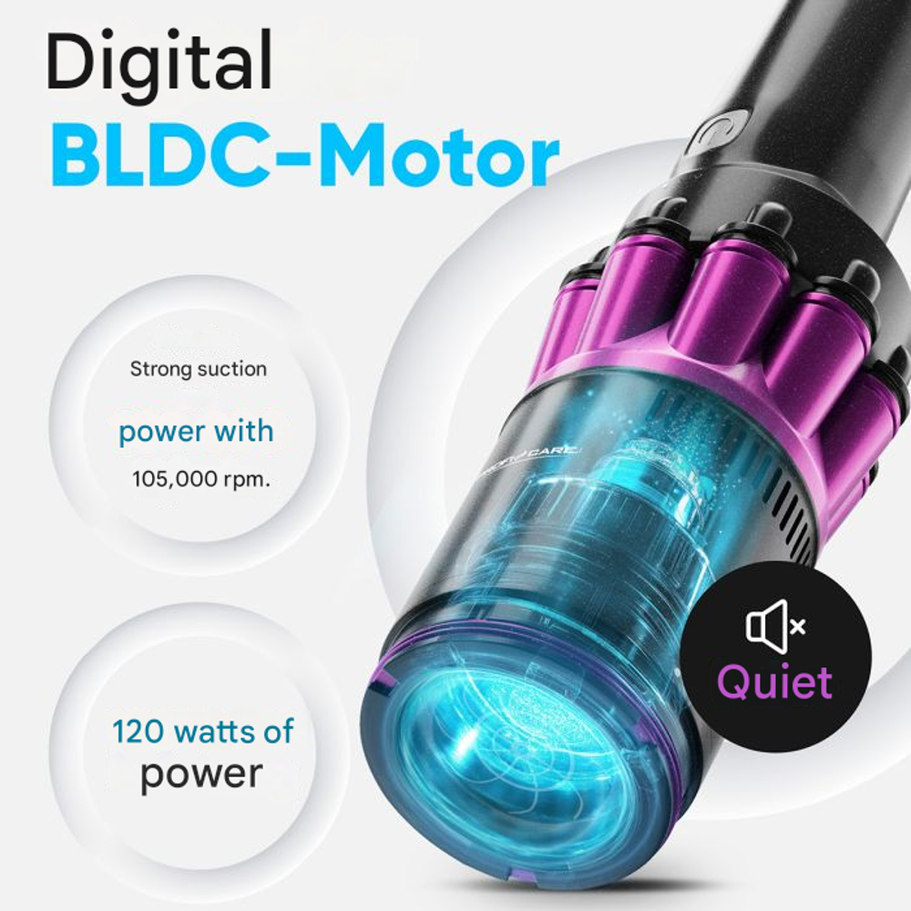 Aspirator de mana fara sac, Proficare, 2200 mAh, antracit