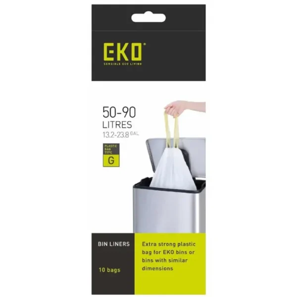 Set saci menajeri universali 10 bucati, EKO, 50-90 litri, Tip G, alb