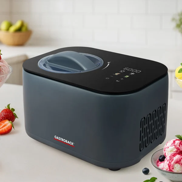 Masina de inghetata si sorbet 2in1, Gastroback, Mini Gelateria, 1 l, bleumarin
