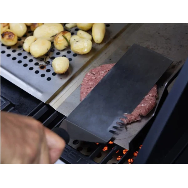 Tava grill cu spatula pentru gratar 2in1, Boretti, 50 x 50 cm, inox