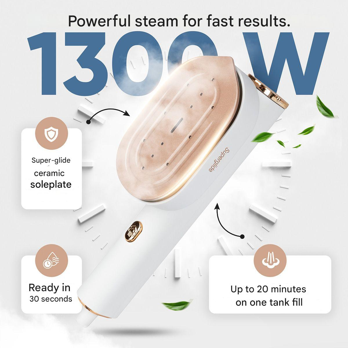 Aparat de calcat vertical cu aburi 2in1, ProfiCare, talpa ceramica Superglide pivotanta, alb