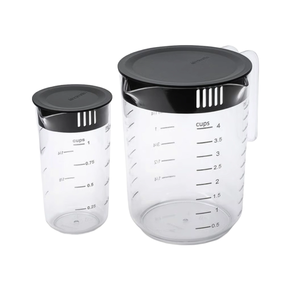 Set 2 recipiente gradate cu capac, 0.25 l, 1 l, Brabantia, Tasty+