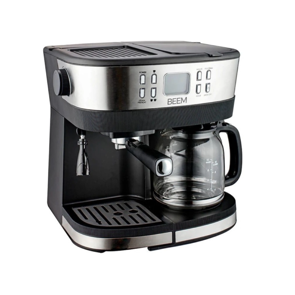 Espressor semiautomat/cafetie BEEM, Fresh Aroma 2in1, inox
