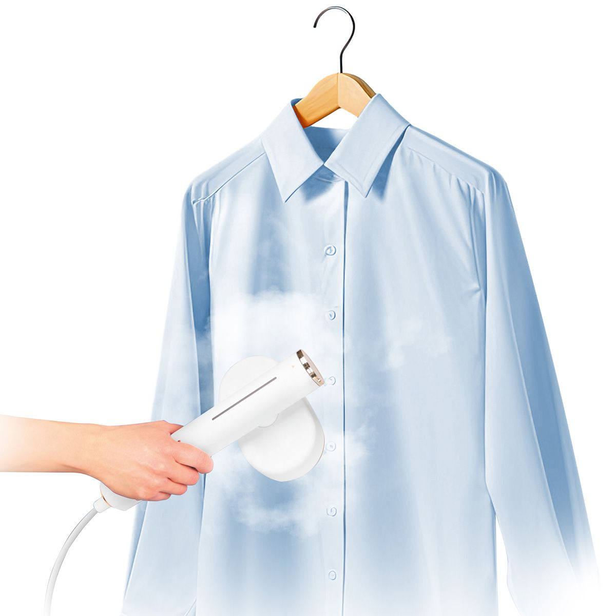 Aparat de calcat vertical cu aburi 2in1, ProfiCare, talpa ceramica Superglide pivotanta, alb